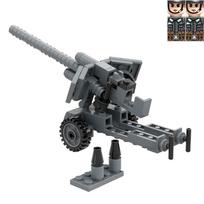 WW2 Military Weapons Toy Brick Howitzer Anti-Aircraft Airplane Anti-Tank Gun 88mm Flak 36 M1A1 M777 M198 Bofors M102 Building Block Gift Presents black