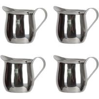 4 Pieces Milk Frothing Pitcher Stainless Steel Nonslip Small Pots Milk Jugs Milk Frothing Cup Pouring Cups for Milk 1 gray
