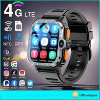 2026 Naujas WiFi 5G SIM kortelės išmanusis laikrodis GPS navigacija HD dviguba kamera Vaizdo skambutis 16/64GB ROM Vandeniui atsparus NFC Google Play Belaidis išmanusis apyrankė 4G RAM and 64G ROM juoda