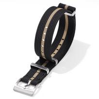 Ribbed Watch Strap 18mm 20mm 22mm for Omega Military Weave Sport Bracelet Belt with Clasp Fabric Replacement Wristband Men Women 20mm black
