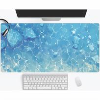 Blue Water Sparkly Ocean Large Gaming Mouse Pad Desk Mat NonSlip Rubber Base for Keyboard Office Home Computer Accessories SBD300x800x2mm white
