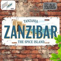 Zanzibaras Tanzanija Prieskonių sala Retro Pakrantės Aliuminio Skardos Ženklas Sienos Meno Dekoras Garažui Barui Vyriškam Kambariui D Plokščias Spausdinimas Met 15x30cm(5.9x7.8inch) beige