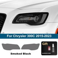 Car Headlight Protection Film For Chrysler 300C Pacifica/Grand Voyager High Gloss Smoke Black Pre-Cut TPU Anti-Scratch Vinyl Kit For 300C SMK black