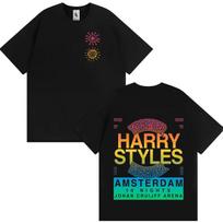 Harry Styles Amsterdam Tour Shirt 2026 Summer New 100cotton High Quality Unisexs Unisexs Oversize Y2k Fashion Oneck Tshirt S black