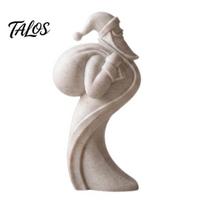 Stylish Christmas Gift for Friends Abstract Santa Claus Ornament, Minimalist Sandstone Texture 3D Print Unique Indoor Outdoor Decorations Statues, pilka