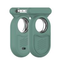Silicone Tracker Case with Invisible Pin Protector Hidden Pin for Samsung Galaxy SmartTag 2 tamsiai žalia spalva
