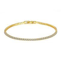 Gryno 925 sidabro papuošalai 2MM teniso apyrankė 16-19CM cirkonis 18K aukso jubiliejinė dovana tikra sterlingo sidabro apyrankė 17cm beige
