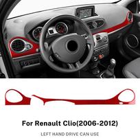 Car Central Console Strip Sticker Carbon Fiber For For Renault Clio 2006-2012 Air Outlet Frame AC Trim Accessories LHD Black