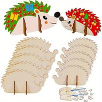 20 vnt. Medinių kūrybingų ežiukų medžio drožlių rinkinys DIY medinė Kalėdų ežiuko gyvūno dekoracija amatai 20pcs white
