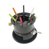 Chocolate Fondue Set with Forks. Small And Lightweight Pot. Ideal for Picnics, 24cmx22cmx17cm black