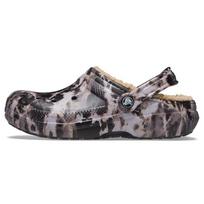 Crocs Unisex Classic Lined Bleach Dye Clog Black 207299-001 36-37 gray
