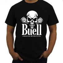Neu  S M L Xl Xxl 5xl Men's Round Neck Short Sleeves Cotton T-shirt Graphic Buell American Motorcycles  Skull Piston  T-shirt... S įvairiaspalvis