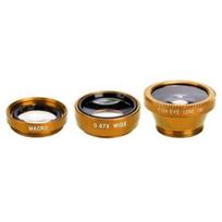 Phone Fish Eye Lens HD-compatible Professional 3 in 1 10X Macro Wide Angle 4K Phone Camera Lens for Taking Photos auksinė