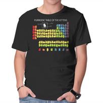 Unisex Crew Neck T-Shirt Purriodic Table Of The Kittens Graphic Short Sleeve Casual Tee S beige