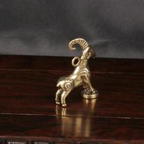 Chinese Zodiac Goat Sculpture Step On Money Sheep Figurine Brass Animal Statue Desktop Ornament Wealth Fengshui For Home Decor black