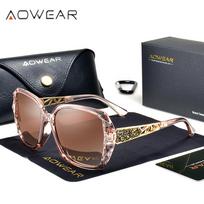 AOWEAR Luxury Square Oversized Sunglasses Women Polarized Brand Design Vintage Sun Glasses Ladies Outdoor Shades Eyewear Oculos Oversized black