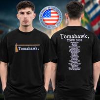 Tomahawk Merch JAV Turas 2026 Turas Datos Dvišoniai Unisex Marškinėliai XXXL gray
