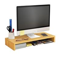 Easy Assemble Wood Desktop Computer Stand PC Screen Heightening Bracket  Computer Table Khaki