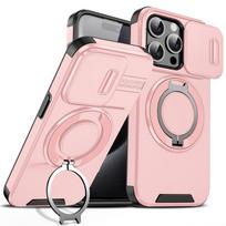 Luxury for Magsafe Holder Armor Phone Case for IPhone 17 Air 16 13 12 11 Pro Max 15 14  Plus 16e Slide Camera Protection Cover iPhone Air gray