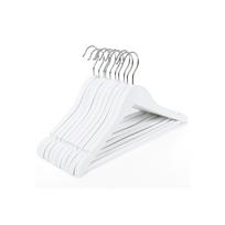 SONGMICS Vaikų drabužių pakabos, medinės, 20 vnt. pakuotė, su skersiniu ir įpjovomis, 360 laipsnių besisukantis kabliukas, baltos, 35 cm balta