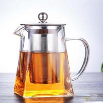 Karščiui atsparus stiklinis arbatinukas su nerūdijančio plieno arbatos infuzijos filtru, gėlių virdulio Kung Fu rinkinys Puer Oolong 350Ml gray