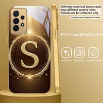 Auksinis lauro lapo žiedas Samsung A 01 52S A04 A05S A10 A12 A13 22 23 24 36 42 M02 Note 10 20Ultra 8 9 Auksas Stiklinis telefono dėklas Galaxy A03 Core beige