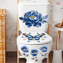 Waterproof Butterfly Wall Stickers Bathroom Toilet Sticker Modern Flower Pattern Self-Adhesive Paintings For Living Decoration gray