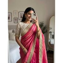 New Launch – Designer Party Wear Space Silk Saree Collection brown