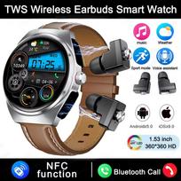 2026 2-in-1 Smart Watch with Earbuds NFC Smartwatch TWS Bluetooth Earphone Heart Rate Blood Pressure Monitor Bluetooth Call Sport Fitness Watch
