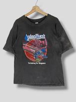 Vintage 80s Judas priest screaming for vengeance promo T-Shirt English heavy metal concert tour black single stitch band tee medium 2XL black