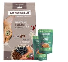 Sanabelle Life Sensitive su ėriena 2kg + šl. ėdalas su upėtakiu 100g x 2