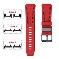Watch Band for Amazfit T-Rex 3 2 1 Sport Strap Classic Buckle Silicone Wristband for T-Rex 3 2 1 Men Women Accessories Strap T-Rex 3 raudona