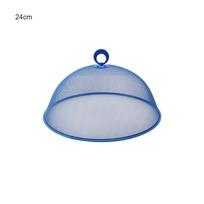 30cm Round Shape Fine Mesh Food Tent Umbrella Anti-Flying Dish Cover Reusable Household Food Cover Net for Camping Table mėlyna