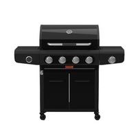 Barbecook Siesta 412 Graphite dujinis grilis maisto gaminimui lauke 4 degikliai 14kW 2.9kW šoninis degiklis ketaus grotelės 132x56x118cm BC-GAS-2073
