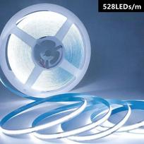 COB LED juosta DC12V 24V 16,4 pėdos didelio tankio lanksti juosta 3000 4000K 6000K RA90 LED apšvietimas 528 LED/m 12V 0.5M šalta balta spalva