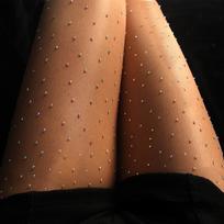 Women'S Sexy 12D Thin Breathable Shining Rhinestone Snagging Resistance Pantyhose Diamonds Plus Size Tights Spider Stockings L brown