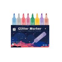 New 8 Colors Highlighter Pens Metallic Sparkly Shiny Glitter Marker 1-5mm Smooth Glitter Paint Pens Office balta
