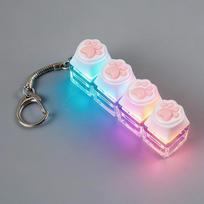 Parduodamas LED šviečiantis raktų pakabukas Klaviatūros spragtelėjimo mygtukas Fidget žaislas streso ir nerimo malšinimui Nešiojama stalo puošmena Dovanos