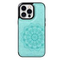 Suitable for iPhone 14 13 12 11 Pro Max 13 Mini SE 2025 X XS Max XR Case with Card Holder, Flower Magnetic Buttons Wallet Case For iPhone 5 5S SE žalia