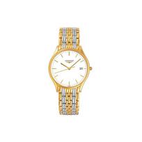 Longines Quartz Movement Date Display Watch 35Mm White Dial Stainless Steel Pvd Coated Case Pvd Coated Bracelet Men watches L4.759.2.12.7 Regular Watch Box,White Dial beige