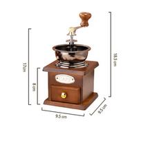 Manual Coffee Grinder - Classic Italian Style Hand Crank Mill With Adjustable Portable Multipurpose Bean Grinding Machine one size tamsiai ruda spalva