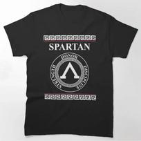 Ancient Greece Sparta Shield Symbol Spartan Warriors TShirt 100 Cotton ONeck Short Sleeve Casual Unisexs Tshirt Size S3XL S gray