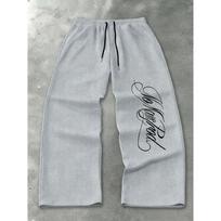 Men's Multifunctional Solid Color Drawstring Loose Casual Sports Pants Suitable for Outdoor and Home Wear in Spring and Autumn S pilka