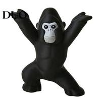 Cute Animal Pencil Cup 3D Printed Gorilla Pen Holder, Funny Figurine, Black Minimalist Desk Decor Ornaments for Office Home Study Makeup Brush juoda
