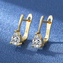 925 Silver Needle Princess Crystal Square Zircon Drop Earrings for Women Trendy Simplicity Jewelry Girl Sweet Gifts New beige