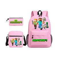 Minecraft 3 vnt. rinkiniai Kuprinė Mochila Vaikams Talpios krepšiai 1