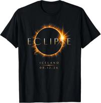 2026 Saulės Užtemimas Islandija 08 12 26 Visiškas Užtemimas Islandija Unisex Marškinėliai 2XL black