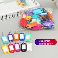 30 vnt Spalvingi plastikiniai raktų pakabukai Raktų etiketės Etiketės sunumeruotos vardų bagažo etiketės ID etiketės vardo etiketės su padalintu žiedu blue