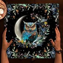 Colorful Mandala Black Cat Altar Cloth Tarot Tablecloth Witchcraft Cat & Moon Starry Sky Divination Cloth Tarot Mat Home Decor 50x50cm gray