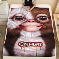 1 vnt. Gremlinų rašto flanelinis pledas, aukštos kokybės, visų sezonų, namų dekoras, šiluma ir komfortas, puikiai tinka kalėdinėms dovanoms 80cm x 120cm brown
